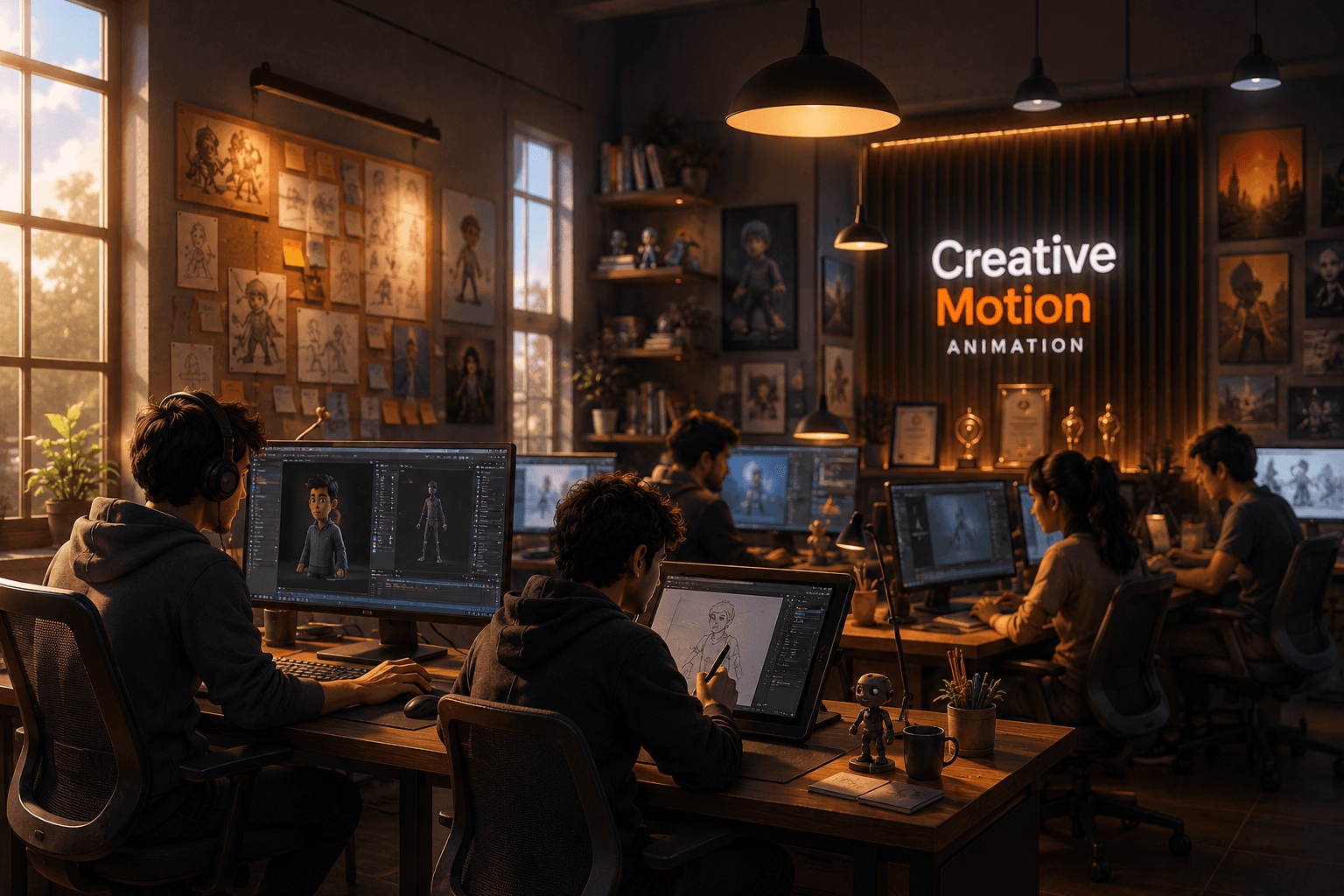 Creative Motion Animation studio team at work